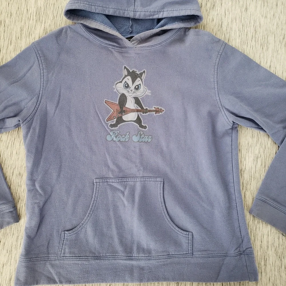 [Looney Tunes] Pussyfoot Pepe LePew Blue Purple Hoodie Sweatshirt - Picture 5 of 8